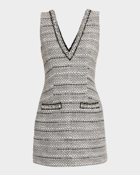 princess polly baby blue dress Tweed mini dress Balmain Black size 36 FR in Tweed
