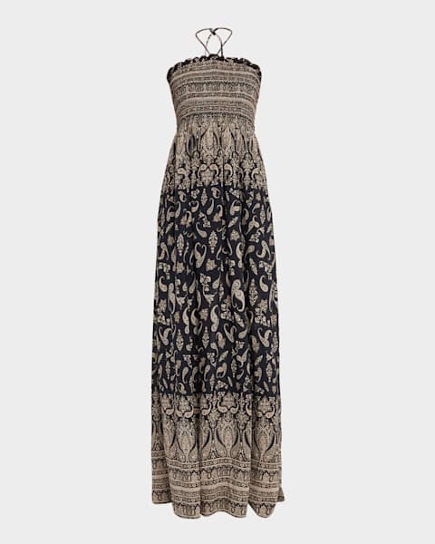 chinese dress ladies Apparel- Piccola Farah Maxi Dress Purple Paisley / Medium main image 1