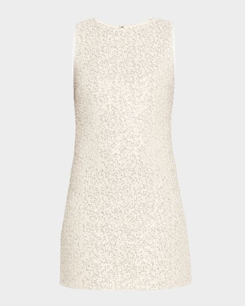 ALICE + OLIVIA Zenon Embellished Tie-Neck Cape Mini Dress | Neiman Marcus