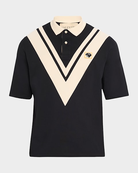 Givenchy Men's 4G Pique Zip Polo Shirt | Neiman Marcus