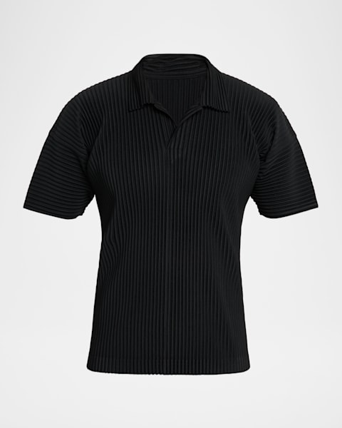 Homme Plisse Issey Miyake Men's Pleated Polo Shirt | Neiman Marcus