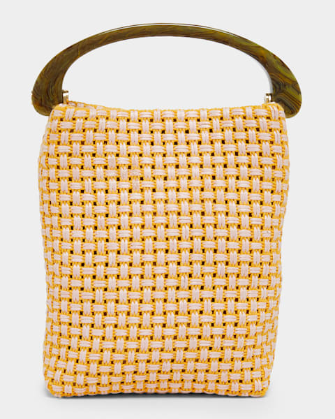 Dries Van Noten Mini Pleated Satin Top-Handle Bag | Neiman Marcus