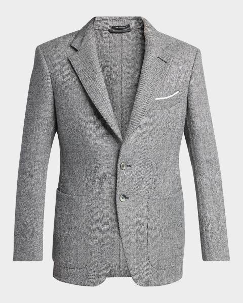 Etro Men's Single-Breasted Tweed Jacket | Neiman Marcus