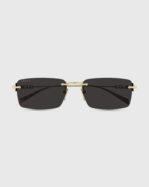 Gucci Men's Metal Rectangle Sunglasses | Neiman Marcus