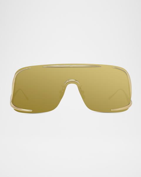 McQueen Studded Logo Metal Shield Sunglasses | Neiman Marcus display picture 2