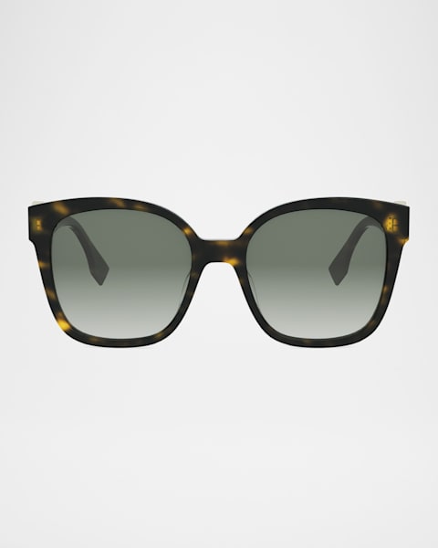 Fendi Fendi Diamond Green Acetate Square Sunglasses | Neiman Marcus