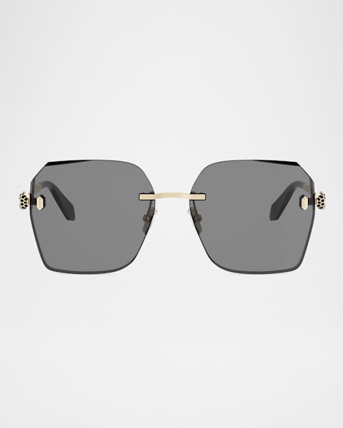 BVLGARI Serpenti Rimless Metal & Nylon Shield Sunglasses | Neiman