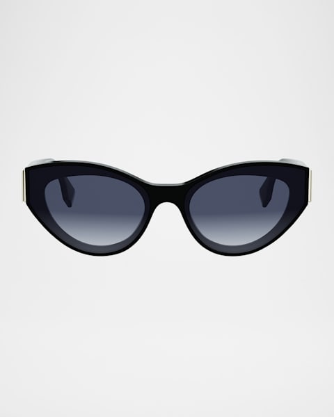 Embellished FF Oval Metal Sunglasses 