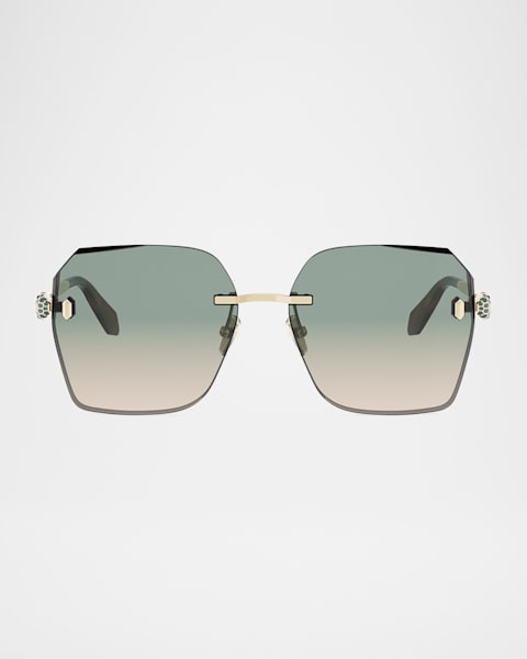 BVLGARI Serpenti Rimless Metal & Nylon Shield Sunglasses | Neiman