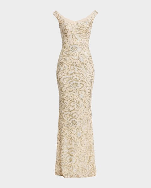 SIMKHAI Octavia Strapless Metallic Jacquard Gown | Neiman Marcus