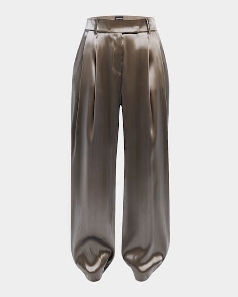 Giorgio Armani Silk Wide-Leg Trousers | Neiman Marcus