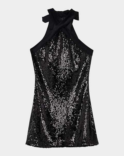 sachin and babi light blue dress Retrofete Lark Flower Sequined Mini Dress