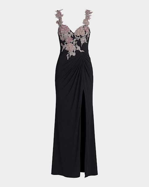 定価１５万円以上HERVE LEGER 高級バンテージドレス ワンピース新品同様 Herve Leger Jocelyn Pleated Strappy Bandage Gown | Neiman Marcus