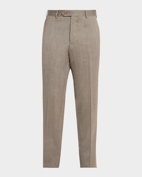 Zanella Men's Parker Classic Flat-Front Trousers | Neiman Marcus