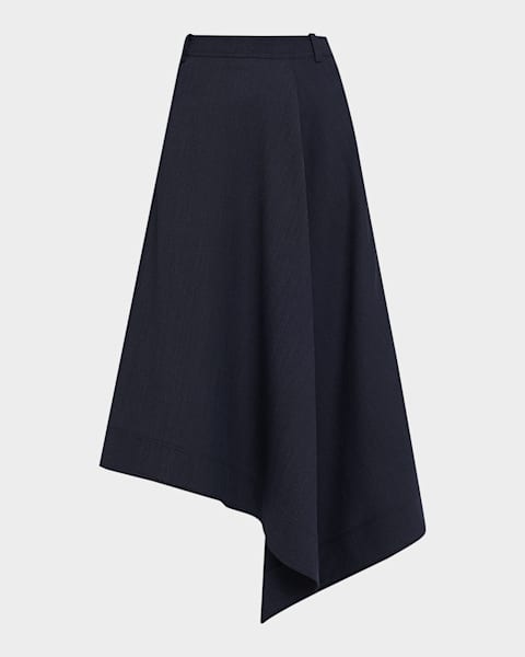 ALAIA Asymmetric Velvet Midi Skirt | Neiman Marcus