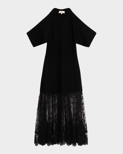 reiss penny rib split sleeve dress Reiss Penny Rib Split Sleeve Dress in Navy at Nordstrom, Size Small