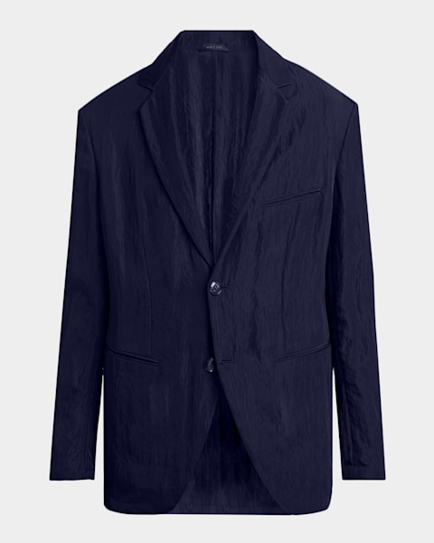 Emporio Armani Men's Nylon Stretch Blazer with Removable Hood