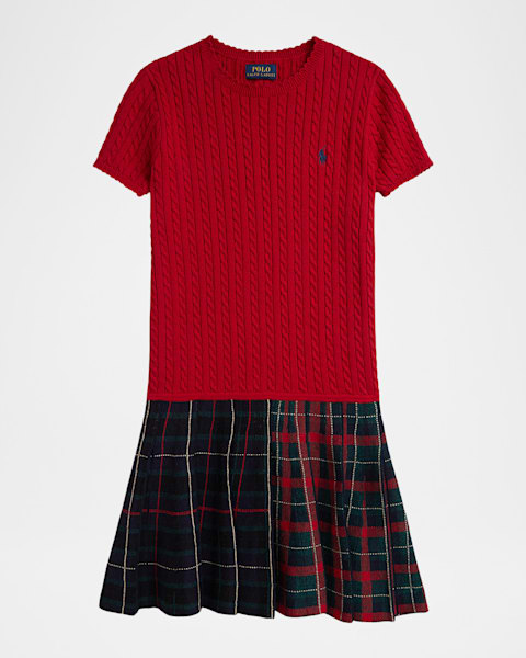 Polo Ralph Lauren Girl's Cable-Knit Cotton Polo Sweater Dress, S-XL |  Neiman Marcus