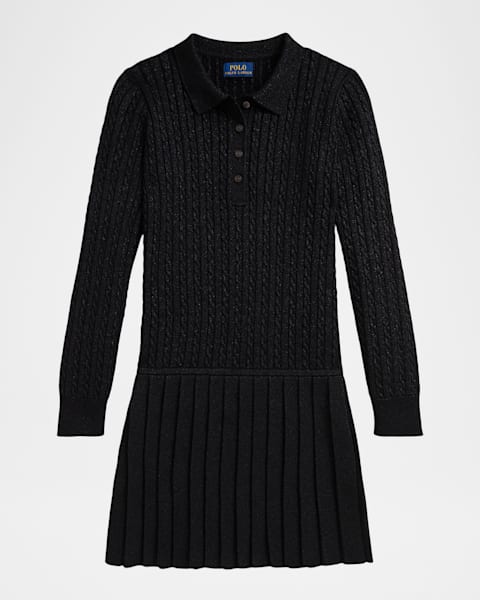 Polo Ralph Lauren Girl's Cable-Knit Cotton Polo Sweater Dress, S-XL |  Neiman Marcus