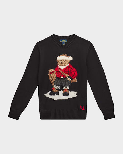 Boy's Polo Bear Sweater & Pants Set, Size 3M-24M