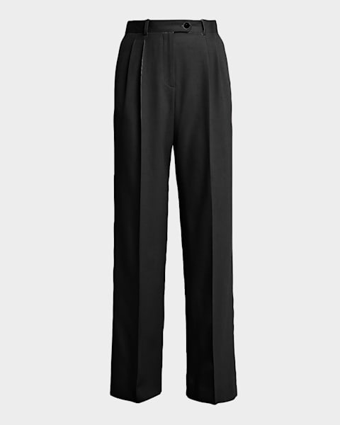 THE ROW Thilde Slit-Front Skinny Pants | Neiman Marcus