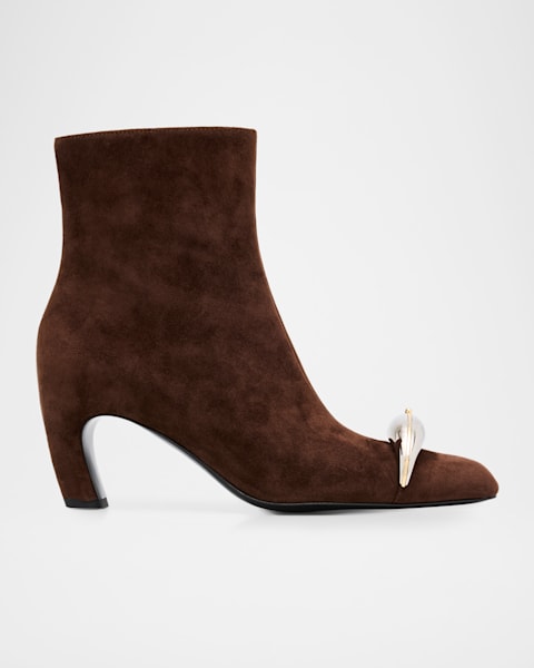 Tory Burch Cap-Toe Suede Ankle Boots | Neiman Marcus