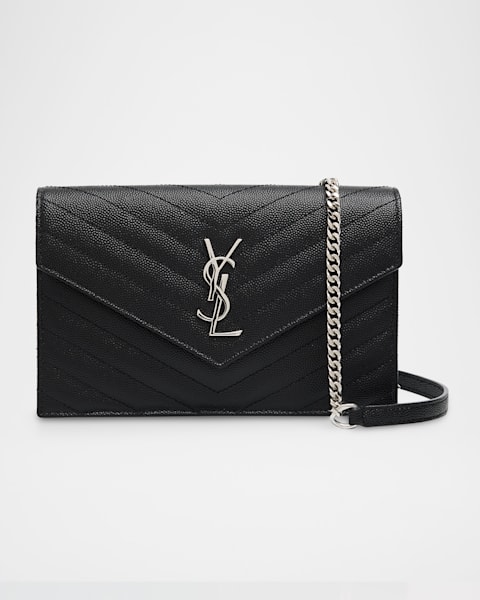 YSL Monogram Phone Holder Crossbody Bag in Leather