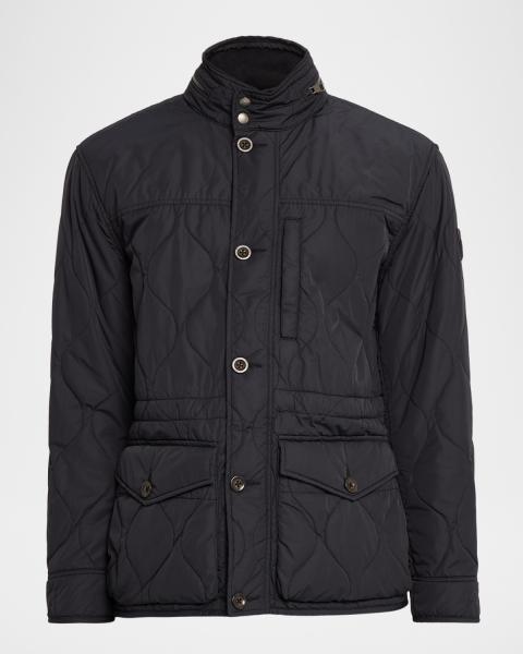 Andrew Marc Men's Down Jacket with Faux Fox Fur | Neiman Marcus