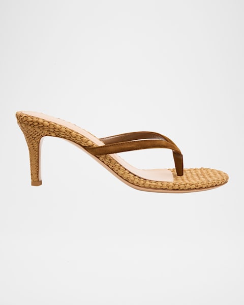 Vince Helena Raffia Lug-Sole Sandals | Neiman Marcus