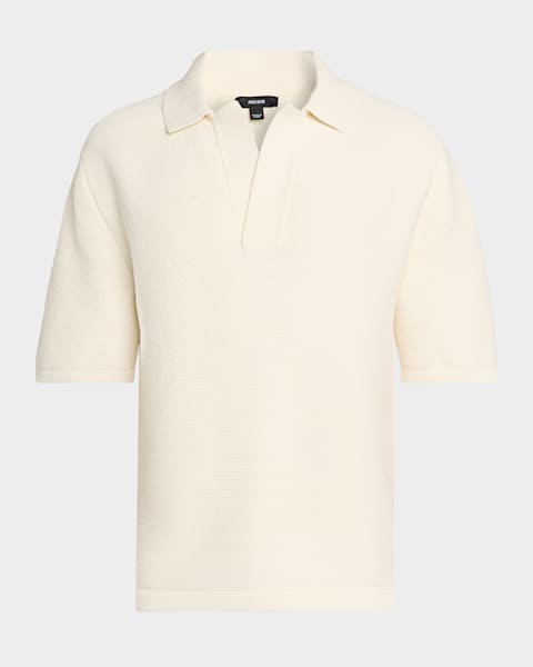 Theory Men's Irving Short Sleeve Shirt in Structure Knit | Neiman