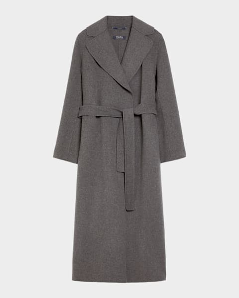 Jil Sander Double-Breasted Wool Long Coat With Detachable Sheep