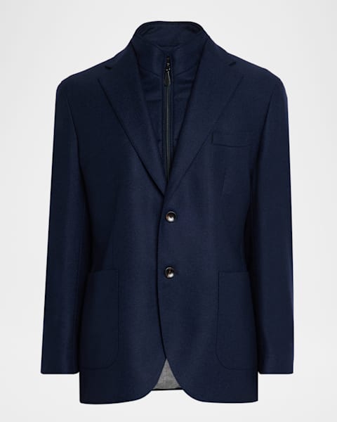 Loro Piana Men's Landon Full-Zip Cotton Satin Vest | Neiman Marcus