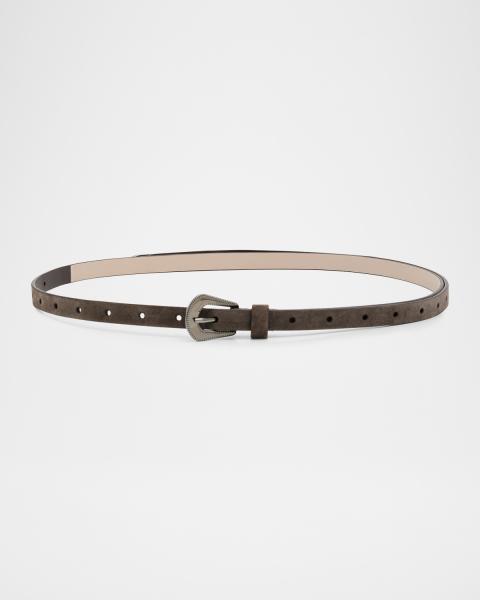 Brunello Cucinelli Braided Leather Belt with Metal Buckle Women Brown Belts Stretch braided leather belt for Woman in Brown | Brunello  main image 4
