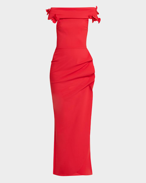 SIMKHAI Amarantha Cold-Shoulder Jersey Maxi Dress | Neiman Marcus