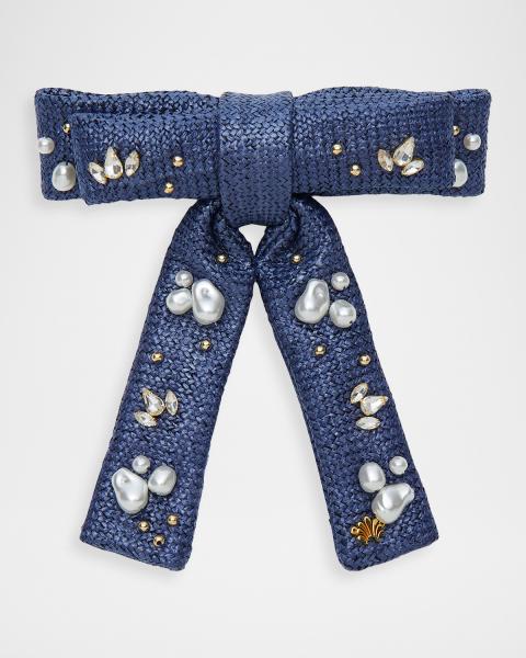 Lele Sadoughi Shirley Lace Bow Headband | Neiman Marcus display picture 1