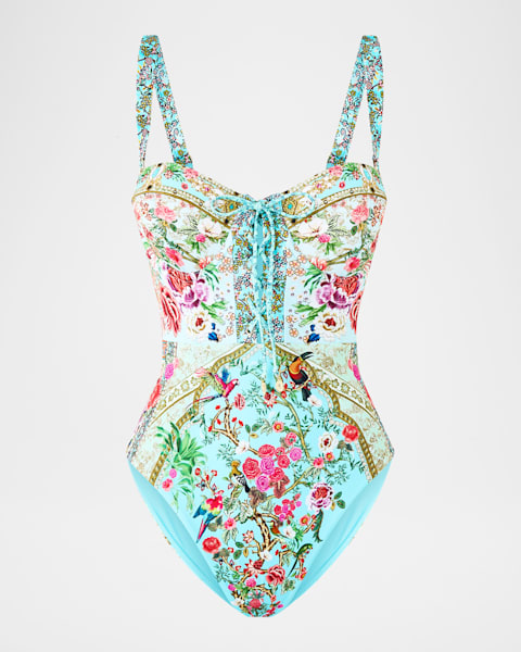 Camilla Turkish Delight Scoop-Neck One-Piece Swimsuit | Neiman Marcus