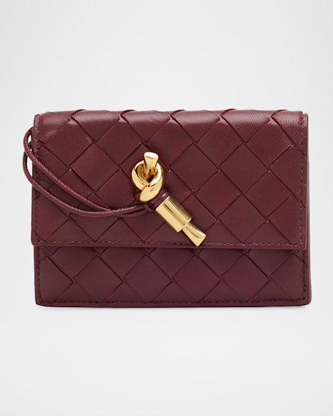 Bottega Veneta Intrecciato Denim Leather Card Case | Neiman Marcus