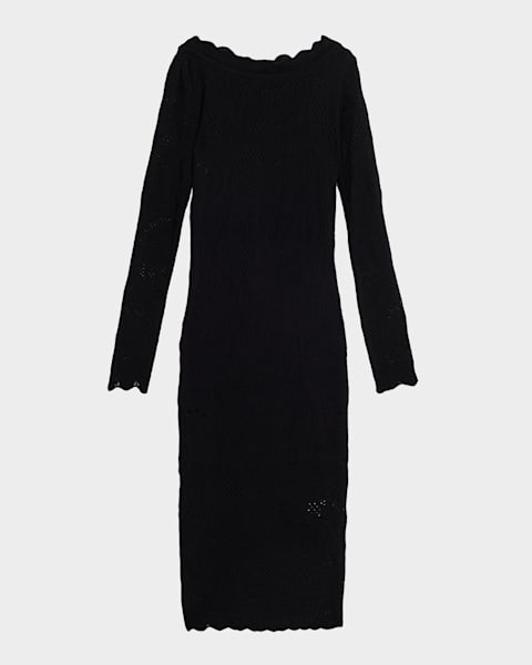 Stella McCartney Lace-Inset Long-Sleeve Sheath Dress | Neiman Marcus
