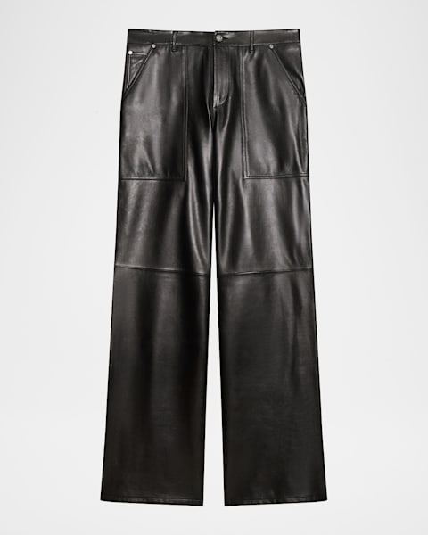 Helmut Lang Men's Twill Straight-Leg Contrast Stitch Utility Pants