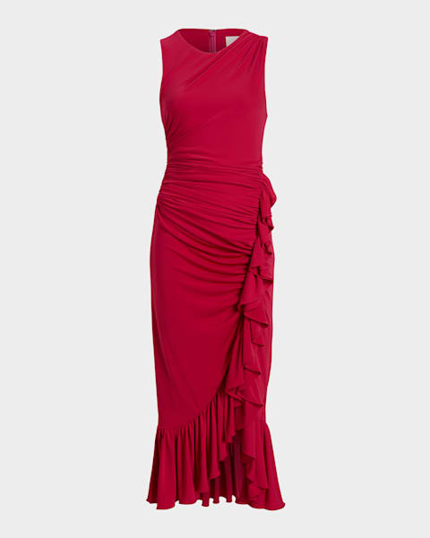 Silvia Tcherassi Jazmin Knotted Halter Draped Maxi Dress | Neiman