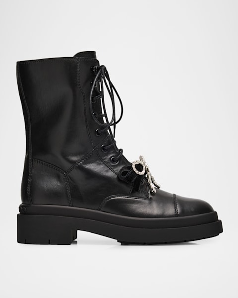 Manolo Blahnik Ofara Knee-High Leather Boots | Neiman Marcus