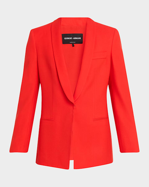 Giorgio Armani Double-Jersey Virgin Wool Zip Jacket | Neiman Marcus