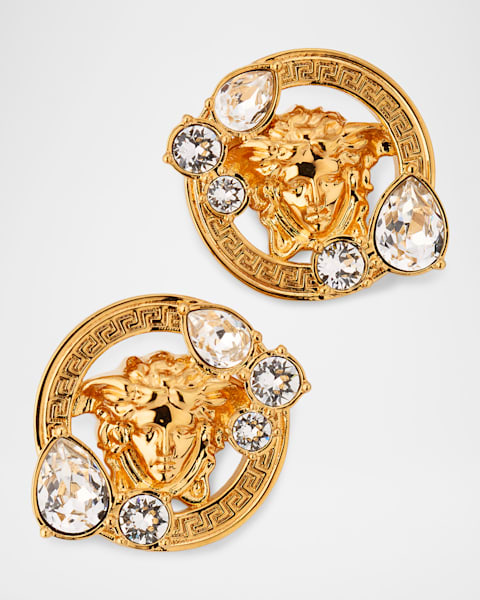 Versace Crystal Medusa 95' Stud Earrings | Neiman Marcus