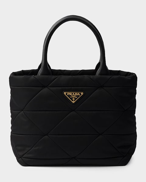Prada Large Raffia and Leather Tote Bag | Neiman Marcus