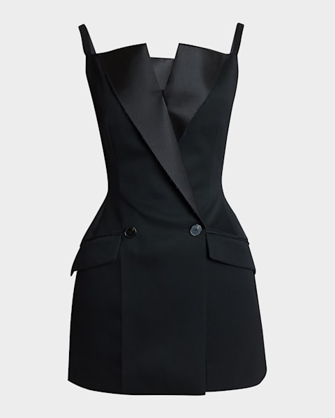 slim fit dress slacks Women's Foxy Fit and Flare Shawl Neck Taffeta Mini Dress S/M/L/Customize Black Mean Blvd L / Black