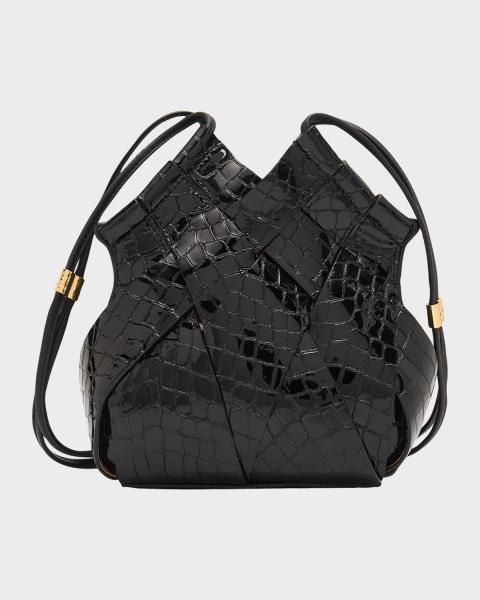 Balenciaga Le City Woven Leather-Trim Top-Handle Bag | Neiman Marcus