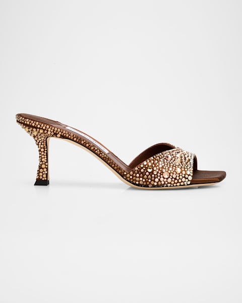 Jimmy Choo Skye 70 mm Tortoiseshell TPU Sandals | Neiman Marcus