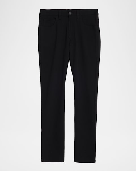 Emporio Armani Basic Flat-Front Wool Trousers | Neiman Marcus