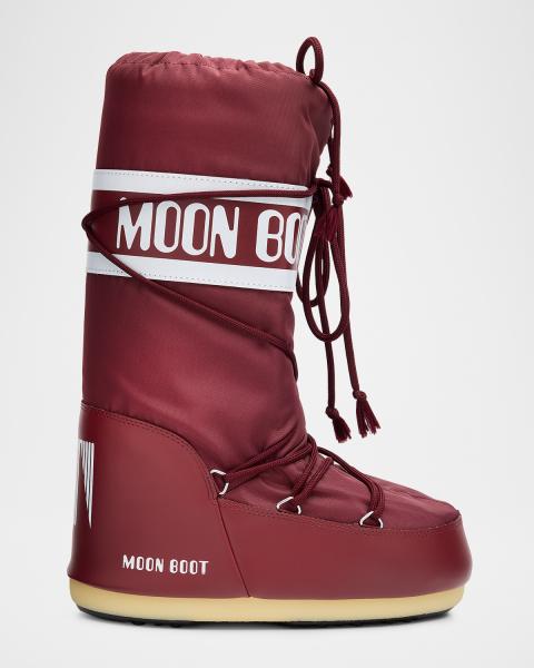 Moon Boot Icon Glance Satin Knee-High Snow Boots | Neiman Marcus