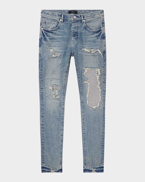 PURPLE Men's Skinny Monterrico Mud Jeans | Neiman Marcus